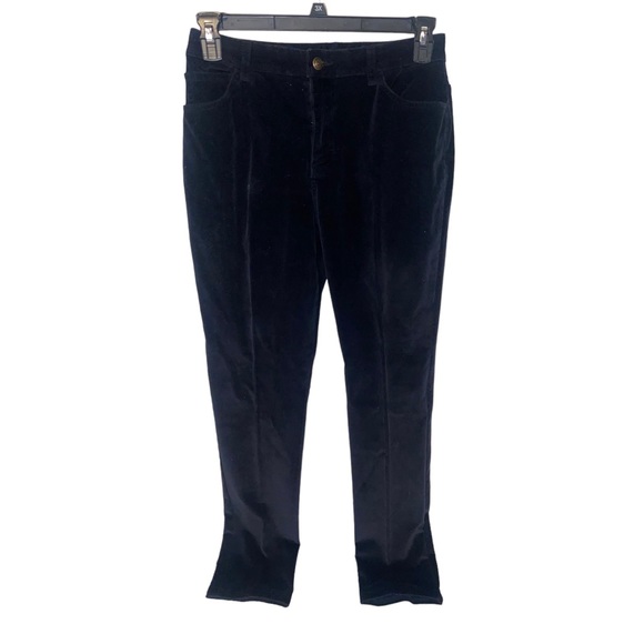 St Johns Bay Womens Pants Size 8 Solid Black Corduroy Stretch Skinny Waist 28" - Picture 2 of 14